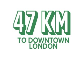 47 kilometers to downtown london image