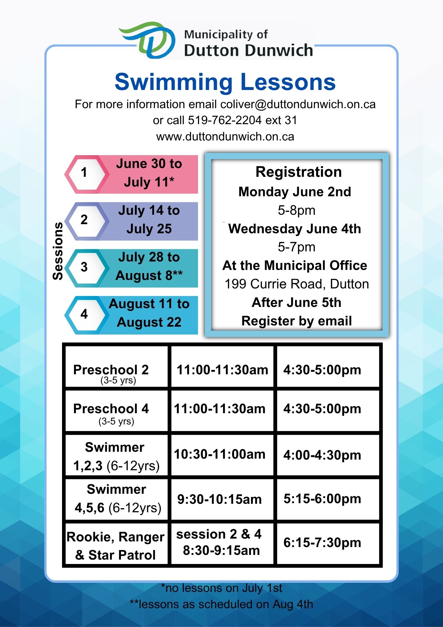 Swimming Lessons 2025